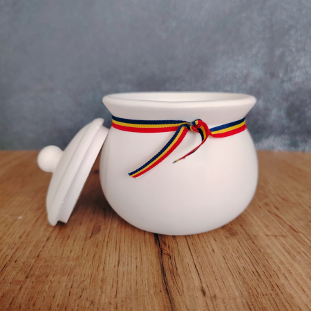 Borcanas din praf ceramic 3D, cu capac, 10x9cm [3]