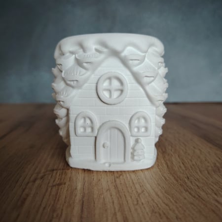 Figurine Craciun - Căsuță din ipsos Suport Creioane, 9x8.5cm