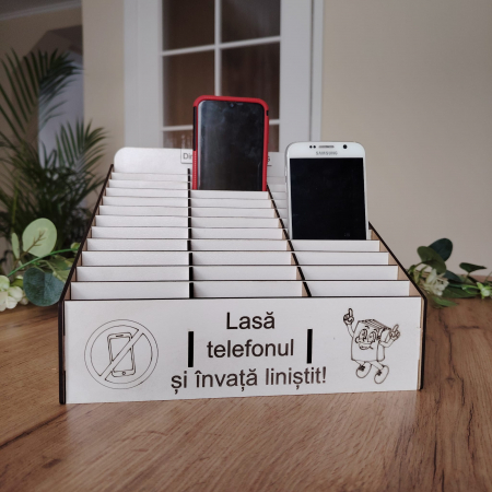 PRODUSE DIN LEMN - Cutie pentru depozitat 12/ 24/ 36 telefoane PHONE JAIL
