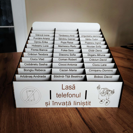 Cutie pentru depozitat 24 telefoane PHONE JAIL, din mdf, 26x17x17cm [7]