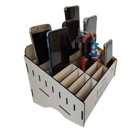 Cutie pentru depozitat 24 telefoane PHONE JAIL, din mdf, 26x17x17cm [4]