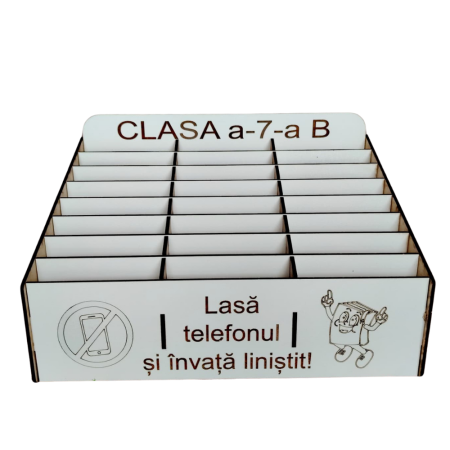 Cutie pentru depozitat 24 telefoane PHONE JAIL, din mdf, 26x17x17cm [2]