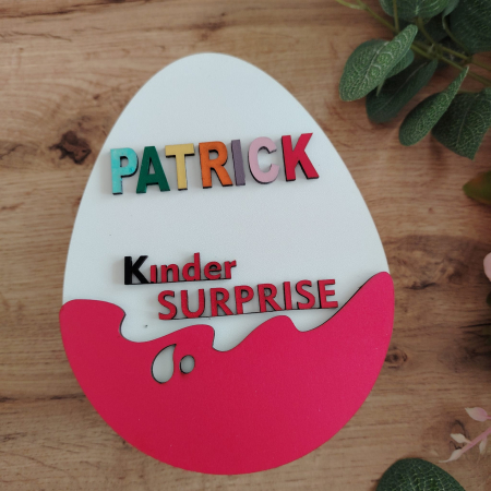 PRODUSE DIN LEMN - Cutie Surpriza Ou Kinder, personalizabila, 17x13cm