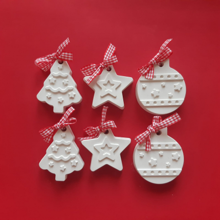Figurine Craciun - Figurine set iarna 6 piese cu panglica
