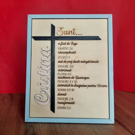 TABLOURI SI FOTOGRAVURA - Decoratiune birou 20x25cm Eu Sunt