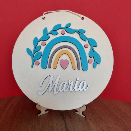 DECORATIUNI PENTRU PERETE - Decoratiune Cadou onomastic, din lemn 26.5cm
