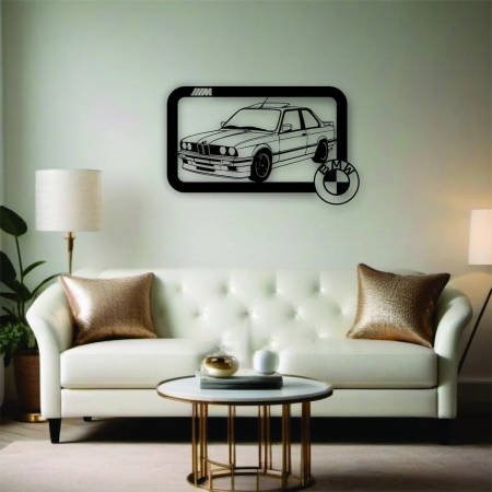 Decoratiune de perete Masina BMW, 20.8x33cm, personalizabila [1]