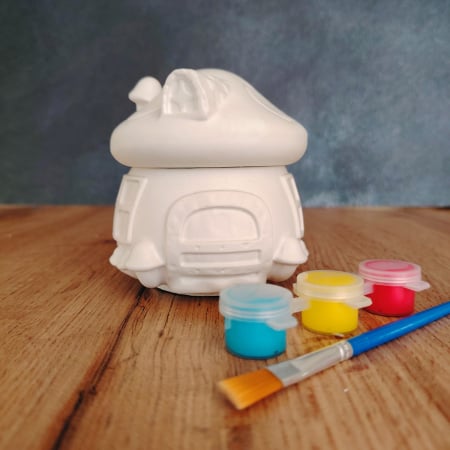 Decorațiune din ipsos Căsuța Ștrumfilor 3D, cu capac, 9x9cm [3]