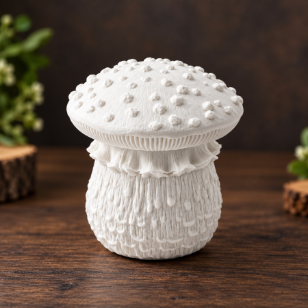 Plante - Fructe - Flori - Decoratiune din ipsos Ciuperca cu capac, model rustic, 11x11cm
