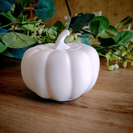 SAPTAMANA VERDE - Decoratiune din ipsos Dovleac cu Capac 9x7cm