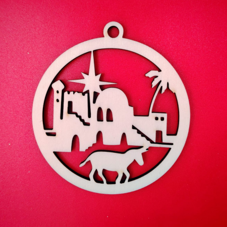 PENTRU COPII SI CRAFTURI - Decoratiune din lemn Glob M3 9x8cm