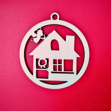 PENTRU COPII SI CRAFTURI - Decoratiune din lemn Glob M5 9x8cm