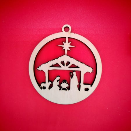 CRACIUN - Decoratiune din lemn Glob M7 9x8cm