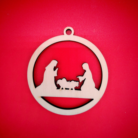 CRACIUN - Decoratiune din lemn Glob M8 9x8cm