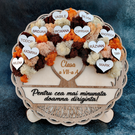 DECORATIUNI PERSONALIZATE - Decoratiune din lemn si mdf Copacul Vietii, cu agatatoare si suport, 29cm