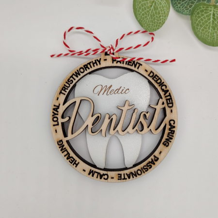 ZIUA INDRAGOSTITILOR - Decoratiune din lemn si MDF pentru medici stomatologi, 8cm