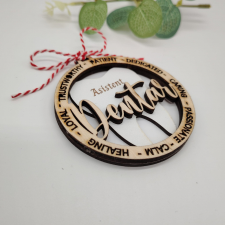 Decoratiune din lemn si MDF pentru medici stomatologi, 8cm [2]