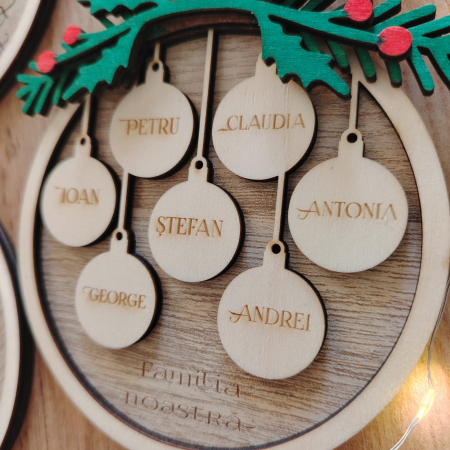 Decoratiune din MDF Glob personalizabila 11x15cm [4]