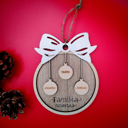 DECORATIUNI PERSONALIZATE - Decoratiune din MDF Glob personalizabila 11x15cm