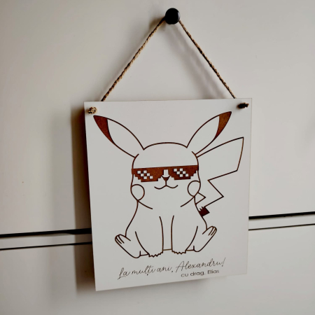 Decoratiune din MDF Pikachu, personalizabil, 25x29cm [1]