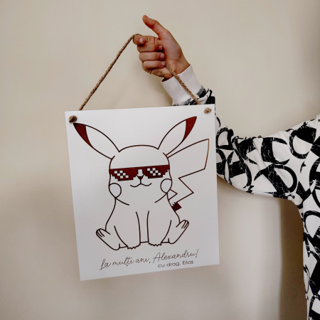 Decoratiune din MDF Pikachu, personalizabil, 25x29cm [2]