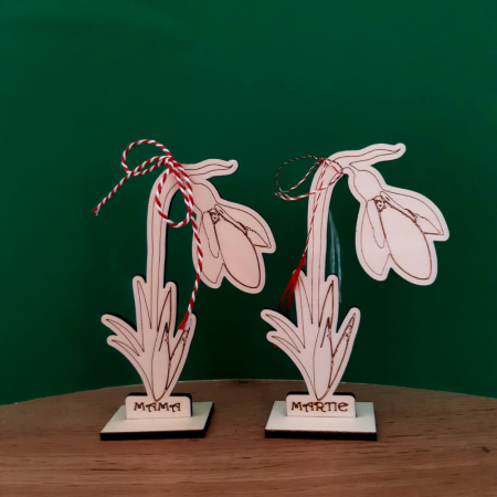 Decoratiune Ghiocel cu suport si snur 11.5x7cm [1]