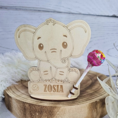 Decoratiune lemn pentru bomboana, personalizabil, 11x8cm [1]