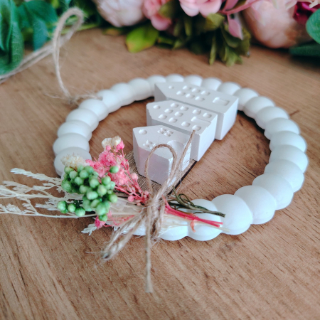 Decoratiune praf ceramic cu casute, 12cm [4]