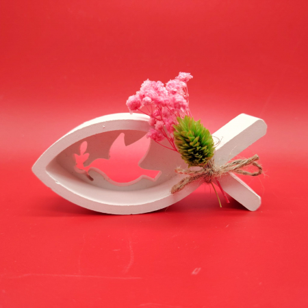 Decoratiune praf ceramic Peste cu Porumbel, 10x4cm [3]