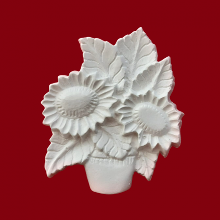 Plante - Fructe - Flori - Figurina din ipsos Cos Floarea Soarelui 11.5x10cm