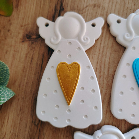 Figurina din ipsos Ingeras cu Inima, 8.8x5cm [1]