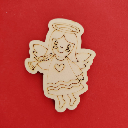 DECORATIUNI PENTRU SARBATORI - Figurina din lemn pentru pictat Inger 8x6cm