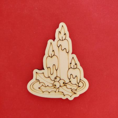 DECORATIUNI PENTRU SARBATORI - Figurina din lemn pentru pictat Lumanare 9x7cm