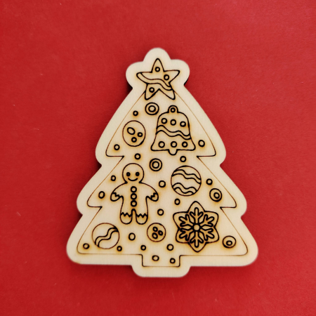 DECORATIUNI PENTRU SARBATORI - Figurina din lemn pentru pictat Brad 8x7cm