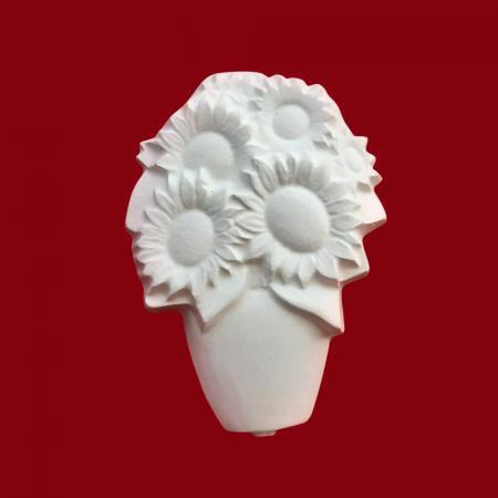 Plante - Fructe - Flori - Figurina ipsos Cos Floarea Soarelui  10x8cm