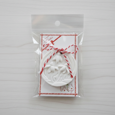 Mărțișor din ipsos Medalion cu Ghiocel, 5.5cm [3]