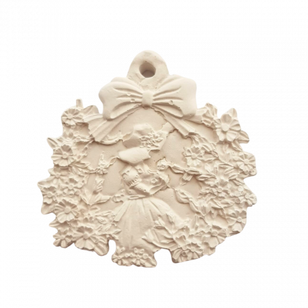 Figurina ipsos Medalion cu Flori 8x8cm [1]