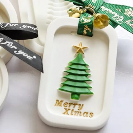 Figurina din praf ceramic Ornament Brad 7.5x4.7cm [3]