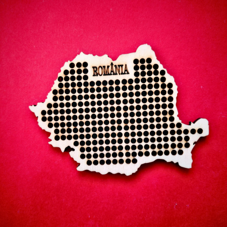 PENTRU COPII SI CRAFTURI - Harta Romaniei de cusut 11x8cm
