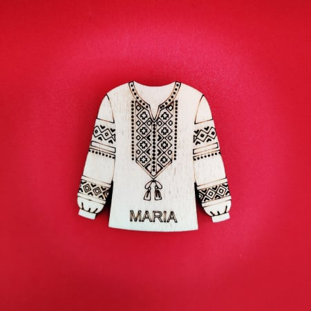 PENTRU COPII SI CRAFTURI - Ie din lemn pentru pictat, ecuson, personalizabila, 6.5x6.5cm