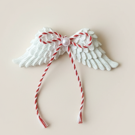 Martisor din praf ceramic Aripi de Inger, ambalaj si snur, 3.5x9.5cm [3]