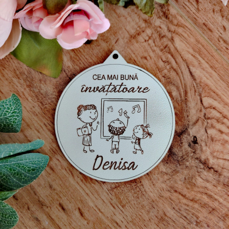 Medalie din mdf pentru Invatatoare, personalizabila, D=8 [1]