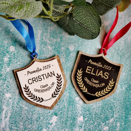 PRODUSE DIN LEMN - Medalii din mdf personalizabile, cu snur, 7.2x9cm