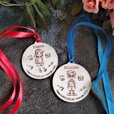 PRODUSE DIN LEMN - Medalii din mdf personalizabile, cu snur, D=7.2cm