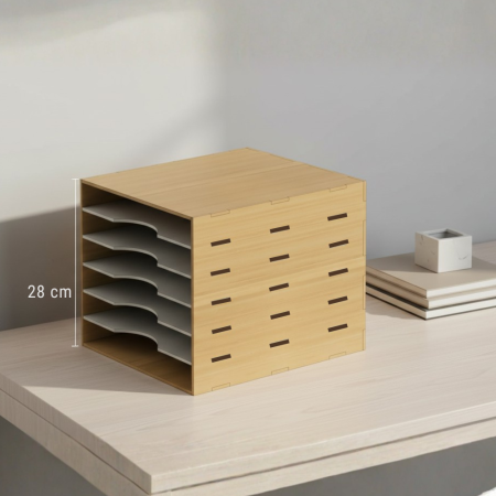 PRODUSE PENTRU BUSINESS - Organizator documente, din lemn, 28x27x34cm