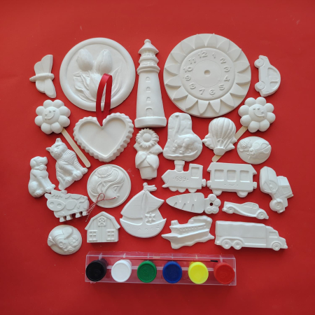 Pachet Cadou cu 26 Figurine din ipsos, culori si pensula (mixt) [2]