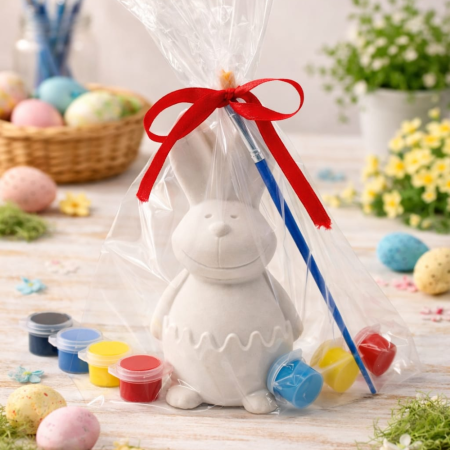 Pachete Cadou - Pachet Micul Artist cu Iepure 3D din ipsos, Paste, 14x8.5cm