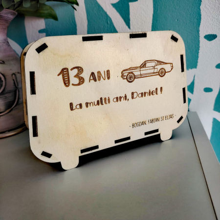 Pusculita RETRO din lemn 19.5x13.5x10cm [5]