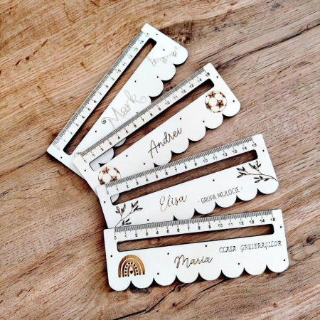 PENTRU COPII SI CRAFTURI - Rigle din lemn personalizate 16,9x5,8cm