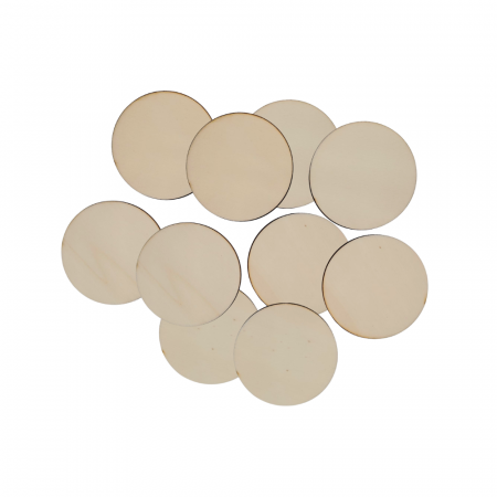 BLANK-URI PENTRU CRAFT - Set 10 cercuri din lemn natur, blank, D-7.5cm